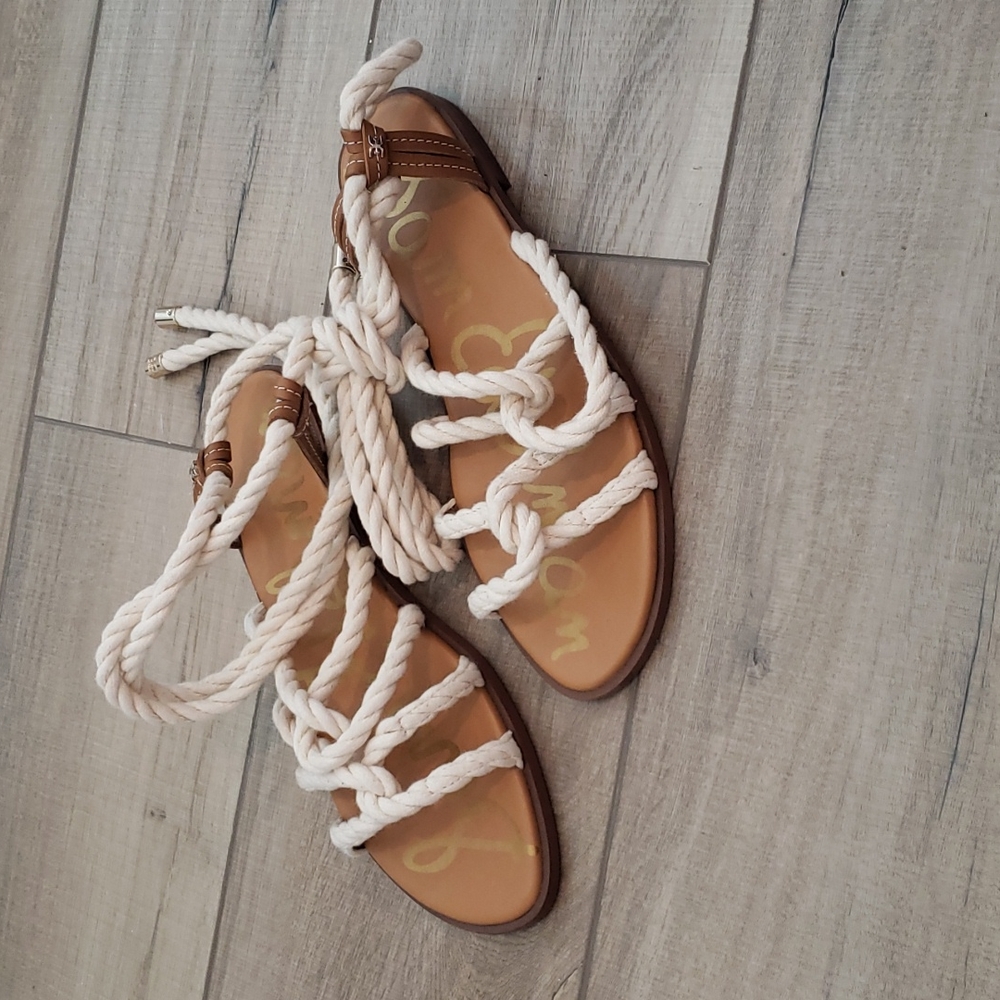 Sam Edelman Gladiator Rope Sandals White